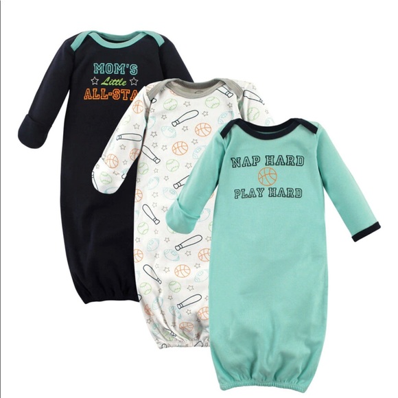 Luvable Friends Sleep Gowns, 3-Pack, Sports